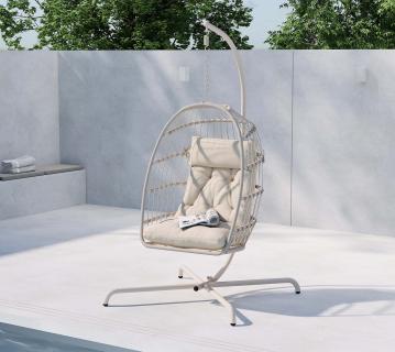 VENTURE HOME Trezza | Outdoor Hängesessel mit Gestell | beige 