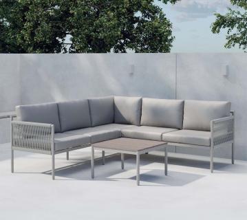 VENTURE HOME Kos | Alu Gartenmöbel Lounge in L-Form | Gartensitzgruppe Beige 