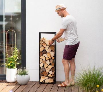 Westmann Stahl Kaminholzregal Xavier | Schwarz | 40x20x120 cm 