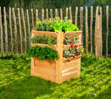 Westmann Lärchenholz Hochbeet Premium L | Natur | 66x66x73 cm 