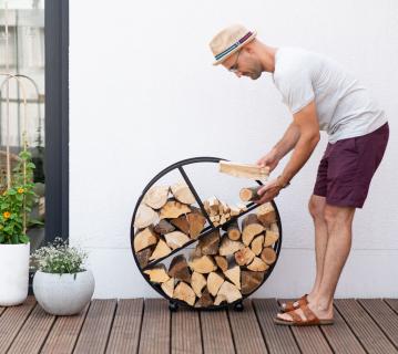 Westmann Stahl Kaminholzregal Osiris | Schwarz | 80x82x20 cm 