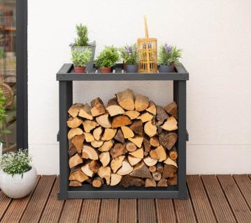 Westmann Holz Kaminholzregal Harald | Anthrazit | 52x108x106 cm 