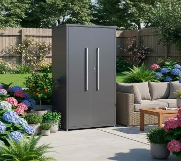 Westmann Capsa | Metall Gartenschrank mit Boden | Anthrazit 