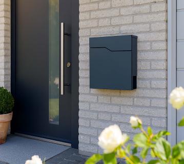 B-WARE Westmann Brixa B | Wandmontage Briefkasten mit Zeitungsfach | Anthrazit 