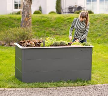 Westmann Metall Hochbeet Primus L | Inkl. Schneckenschutz | Anthrazit | 150x75x77 cm 