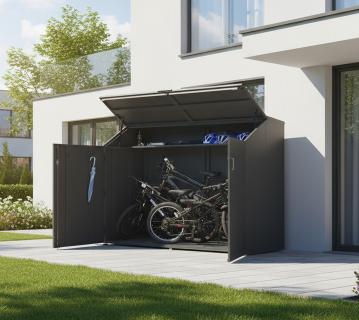 Westmann Linea | Metall Fahrradgarage abschließbar | 4 Fahrräder | Anthrazit 