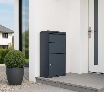 Westmann Pollux | Briefkasten mit Paketbox | freistehend | Stahl in Anthrazit 
