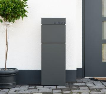 Westmann Stahl Briefkasten Pippa | Anthrazit | 40x14x111 cm 