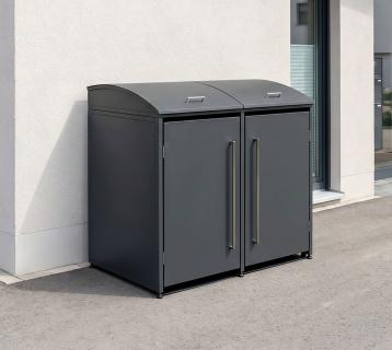 Westmann Metall Mülltonnenbox Moderna 2 | 2x240 L | Anthrazit | 83x139x135 cm 