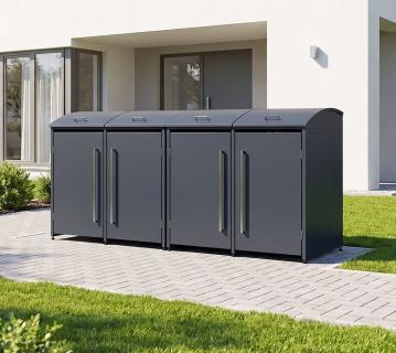 Westmann Metall Mülltonnenbox Moderna 4 | 4x240 L | Anthrazit | 83x278x135 cm 