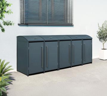 Westmann Metall Mülltonnenbox Moderna 5 | 5x240 L | Anthrazit | 83x350x135 cm 