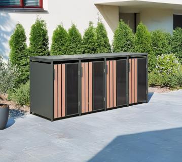 Westmann Status 4 | Metall Mülltonnenbox 4er | 4x240 L | Anthrazit 