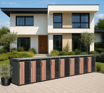 Westmann Status 8 | Metall Mülltonnenbox 8er | 8x240 L | Anthrazit 