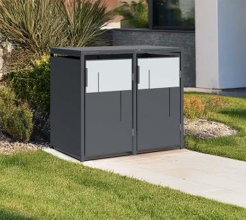 Westmann Tonus 2 | Metall Mülltonnenbox 2er | 2x240 L | Anthrazit 