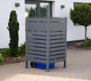 B-WARE Westmann Metall Mülltonnenverkleidung Planum | 1x240 L | Anthrazit | 90x90x150 cm 
