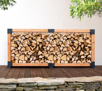 Westmann Lärchenholz Kaminholzregal Michel 5 | Außenbereich | Natur | 258x40x120 cm 