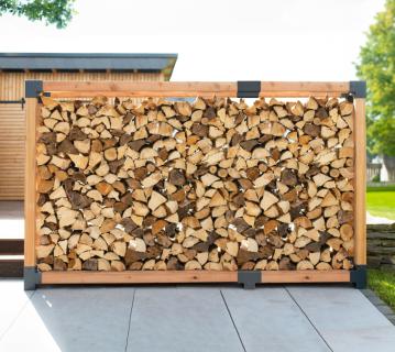 Westmann Lärchenholz Kaminholzregal Michel 7 | Außenbereich | Natur | 318x40x180 cm 