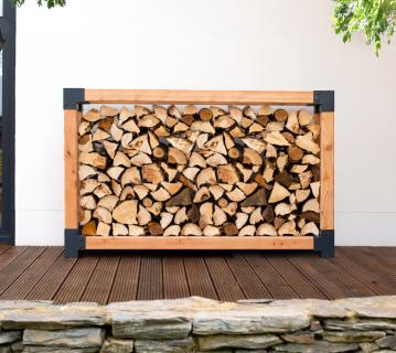 Westmann Lärchenholz Kaminholzregal Michel 9 | Außenbereich | Natur | 138x40x180 cm 