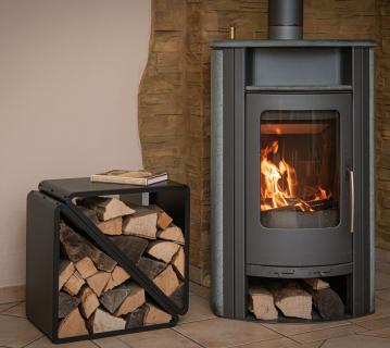 Westmann Stahl Kaminholzregal Kanto | Schwarz | 57x36x56 cm 