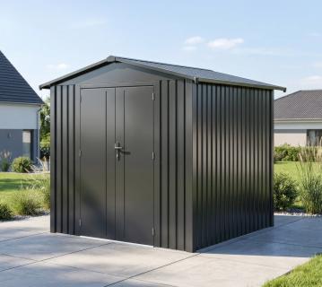Westmann Signature Plana 530 | Metall Gerätehaus mit Flachdach | Hellgrau | 2,3x2,3 m 