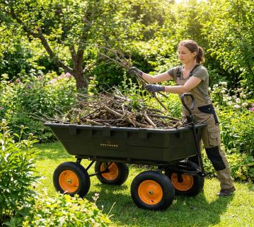 Westmann Prakta L | Kunststoff Gartenwagen | inkl. Kippfunktion  