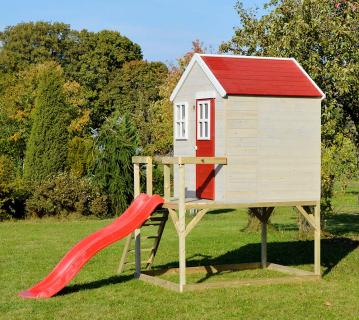 Wendi Toys Holz Stelzenhaus Tiger | mit Rutsche | 310x350x242 cm 