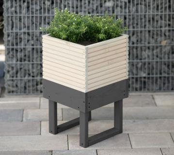 Westmann Holz Pflanzkübel Kathleen | Taupe | 33x33x54 cm 