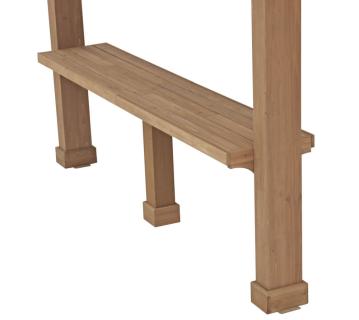 B-WARE Westmann Holz Seitenablage für Pavillon Devon | Natur | 59x299x96 cm 