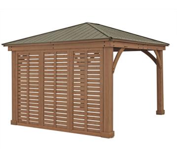 B-WARE Westmann Holz Seitenwand für Pavillon Devon | Natur | 8x298x232 cm 
