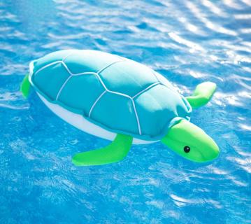 Westmann Stoff Schwimmtier Schildkröte | Blau | 82x100x15 cm 