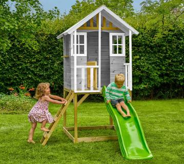 Zwerkules Valli 1 | Kinder Stelzenhaus mit Rutsche | Holz  