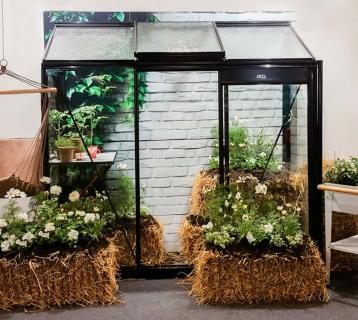 ACD Glas Anlehngewächshaus Miccolo M03-RAL | Silber | 224x82x219 cm 