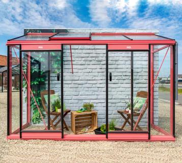 ACD Glas Anlehngewächshaus Miccolo M04 | Silber | 298x82x219 cm 