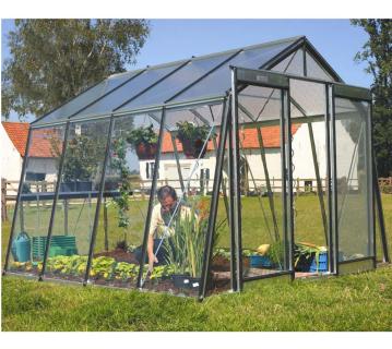 ACD Glas Gewächshaus S104H | Schwarz | 298x306 cm 