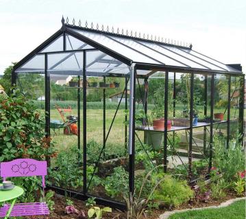ACD Glas Gewächshaus R205H | Schwarz | 371x232x235 cm 