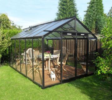 ACD Glas Gewächshaus R306H | Schwarz | 445x306x259 cm 