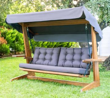 Westmann Holz Hollywoodschaukel Viva 2400 | Anthrazit | 237x115x175 cm 