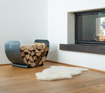 CookKing Stahl Kaminholzregal Turyn 70 | Schwarz | 70x45 cm 