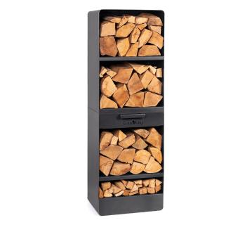 CookKing Stahl Kaminholzregal Vento | Schwarz | 40x30x120 cm 