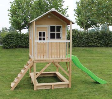 Exit Holz Spielhaus Loft 500 | Natur | 255x328x255 cm 