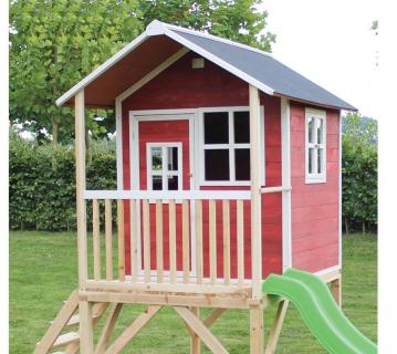 Exit Holz Spielhaus Loft 500 | Rot | 255x328x255 cm 