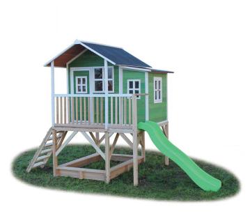 EXIT Kinderspielhaus Loft 550 Grün inkl. Anbau und Veranda 