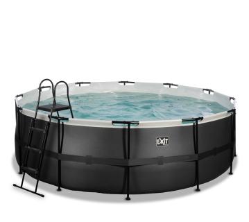 Exit Stahlrahmen Aufstellpool | Schwarz | 427x122 cm 