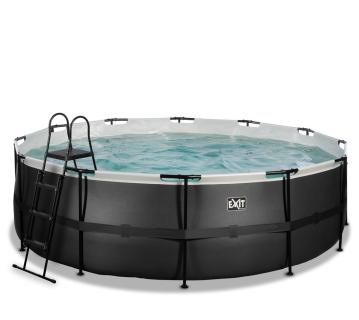 Exit Stahlrahmen Aufstellpool | Schwarz | 450x122 cm 