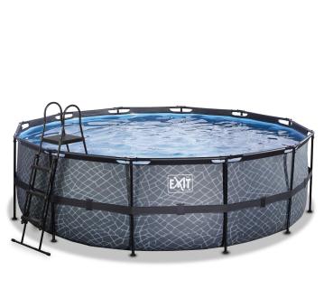 Exit Stahlrahmen Aufstellpool | Grau | 488x122cm 