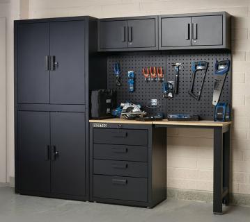 FEISTOS Werkstatteinrichtung | Werkzeugschrank Monos | Schwarz | 223x46x190 cm 