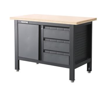 FEISTOS Werkstatteinrichtung | Werkbank Titos 1 | inkl. Lochwand | Anthrazit/Schwarz | 120x60x87 cm 