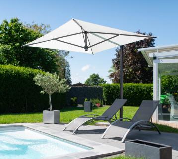 FIM Premium Ampelschirm Rio | Sonnenschirm mit Ständer | Beige | 256x256x276 cm Graphit