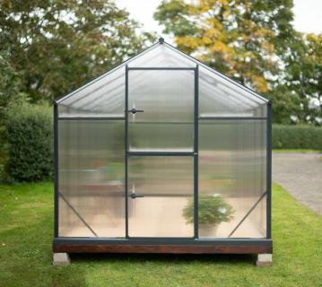 Gampre Aluminium Gewächshaus Set Sanus L9 | Anthrazit | 290x290x225 cm 