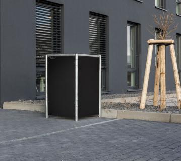 Hide Metall Mülltonnenbox für 1 Mülltonne 240 Liter | Schwarz | 81x70x115 cm 